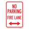 Signmission No Parking Fire Lane With Bidirectional Arrow Heavy-Gauge Alum. Sign, 12" x 18", A-1218-23738 A-1218-23738 - alternate 1